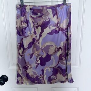 Express Purple and Cream Floral Skirt